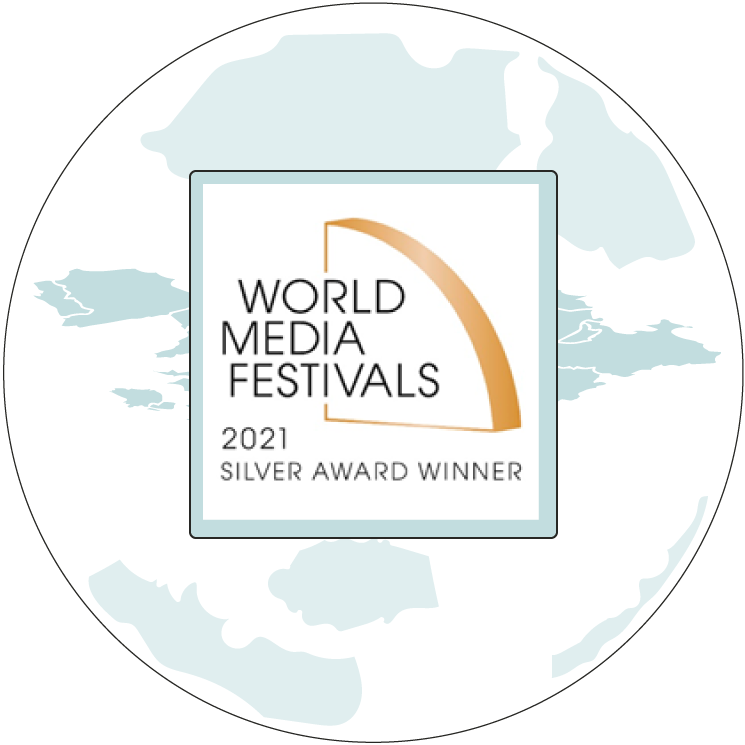Symbolbild: Illustration Weltkugel mit WorldMediaFestival-Award